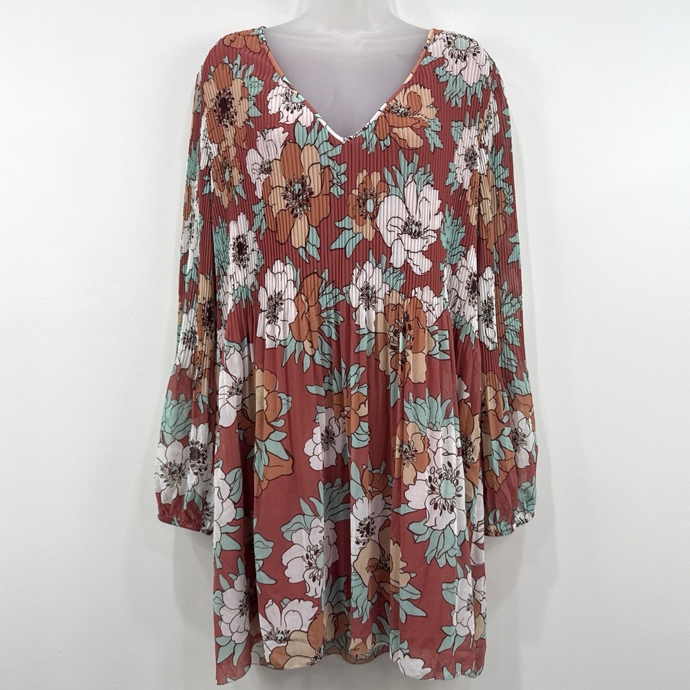 Aritzia Wilfred Prophecy Dress XL NWT Boho Floral 70s Style Flower Child Crinkle